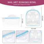 2Pcs Nail Soaking Bowl, Double Layer Manicure Bowls, Upgrade Thicken Acetone Soaking Bowls, Soak off Gel Polish Remover Bowl for Acrylic Nails - Image 2